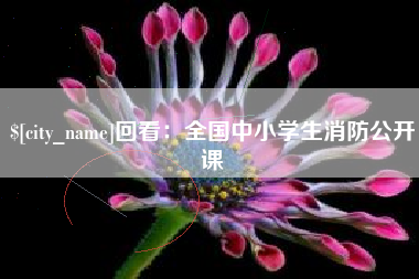 南城回看：全国中小学生消防公开课
