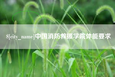 南城中国消防救援学院体能要求