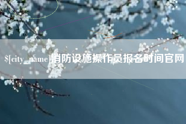 南城消防设施操作员报名时间官网