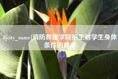 南城消防救援学院招生对学生身体条件的要求