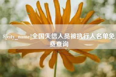 南城全国失信人员被执行人名单免费查询