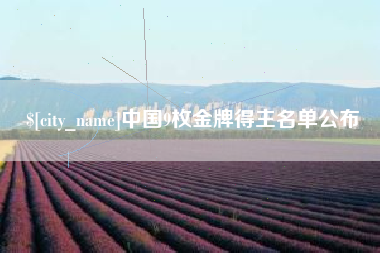 南城中国9枚金牌得主名单公布