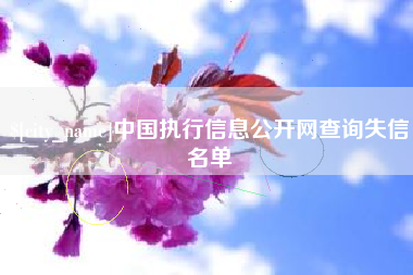 南城中国执行信息公开网查询失信名单