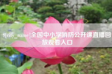 南城全国中小学消防公开课直播回放观看入口
