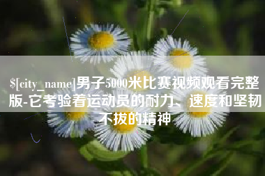 南城男子5000米比赛视频观看完整版-它考验着运动员的耐力、速度和坚韧不拔的精神