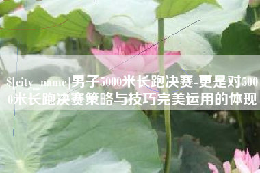 南城男子5000米长跑决赛-更是对5000米长跑决赛策略与技巧完美运用的体现