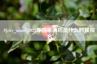 南城2021年国家消防员什么时候报名