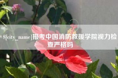 南城报考中国消防救援学院视力检查严格吗