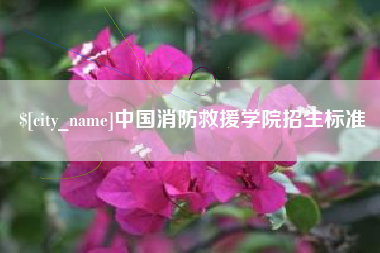 南城中国消防救援学院招生标准