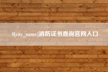 南城消防证书查询官网入口