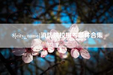 南城消防院校报考条件合集